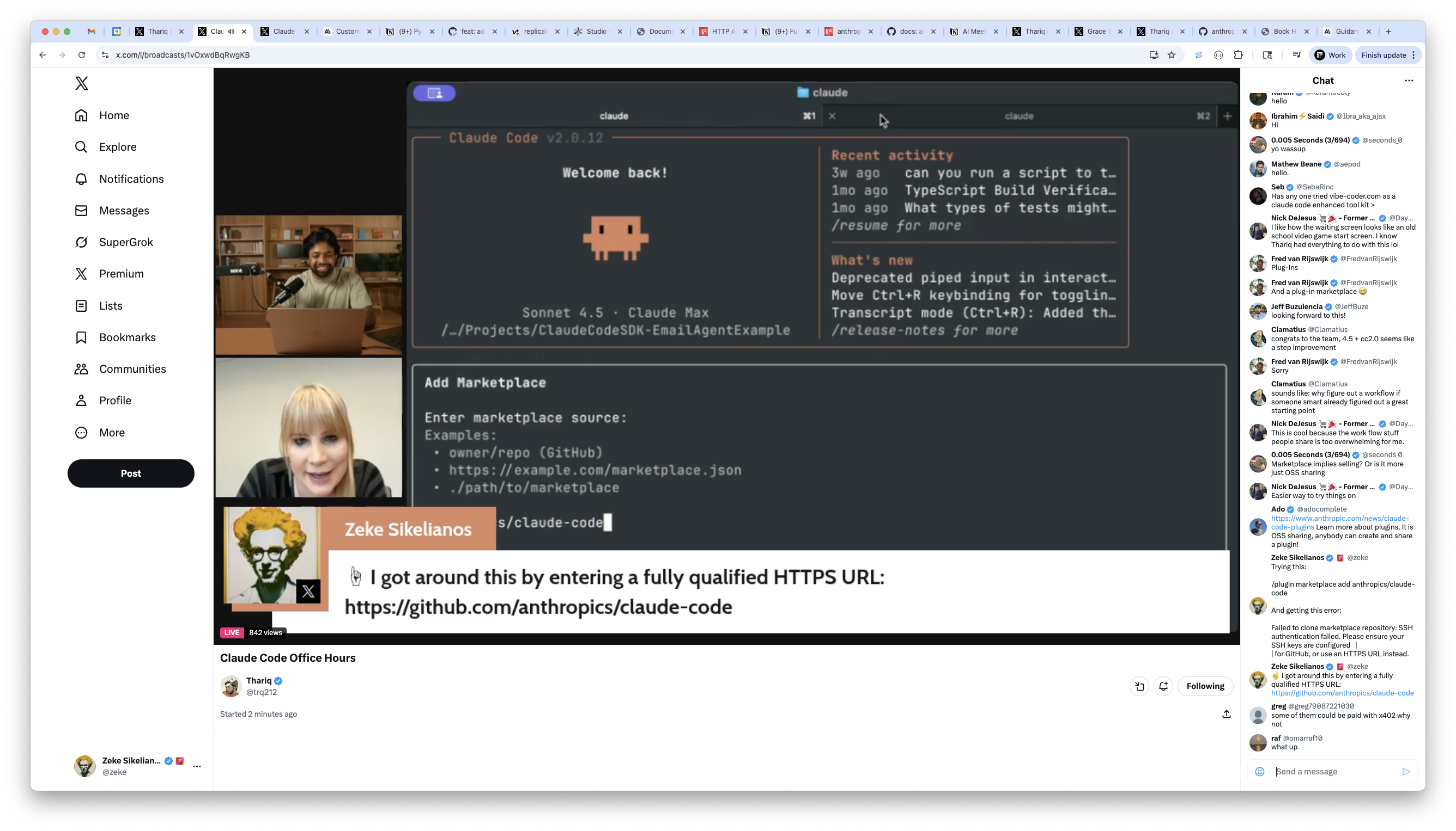Screenshot from Thariq's office hours on X